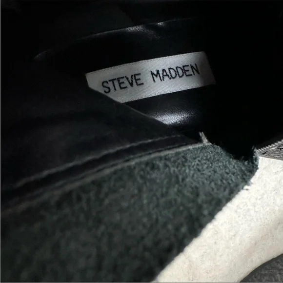 ⛔️SOLD⛔️Steve Madden Black Leather 90s Style Lace Up Platform Combat Moto Boots - Picture 6 of 10